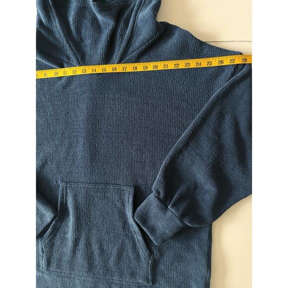 Free People FP Beach Chenille Everywhere Hoodie Women S/P Blue Beach Cozy - Picture 6 of 12